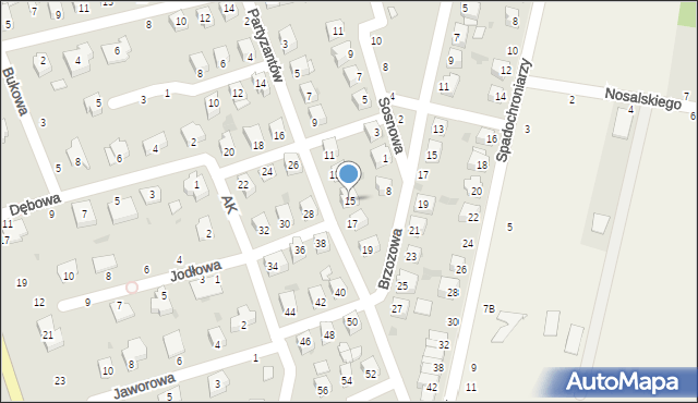 Parczew, Partyzantów, 15, mapa Parczew