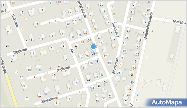 Parczew, Partyzantów, 28, mapa Parczew