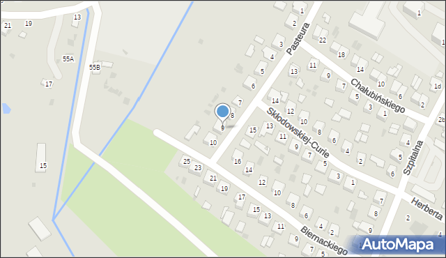 Parczew, Pasteura, 9, mapa Parczew