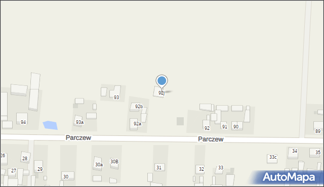Parczew, Parczew, 92j, mapa Parczew