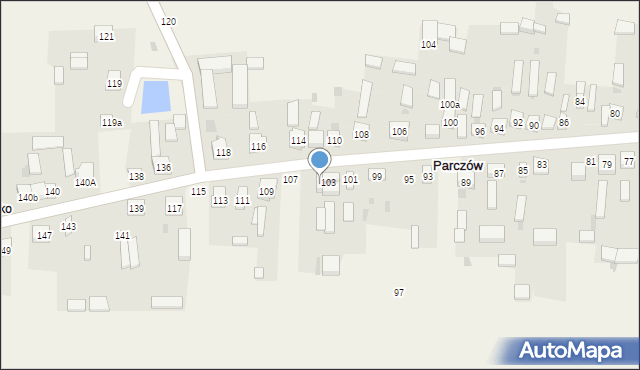 Parczów, Parczów, 105, mapa Parczów