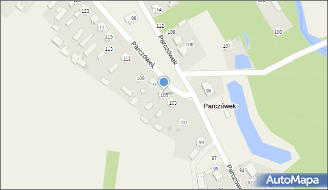 Parczówek, Parczówek, 105, mapa Parczówek