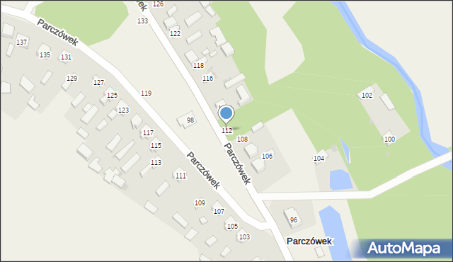 Parczówek, Parczówek, 112, mapa Parczówek