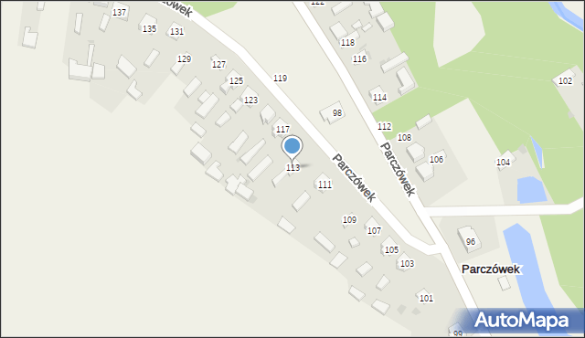 Parczówek, Parczówek, 113, mapa Parczówek
