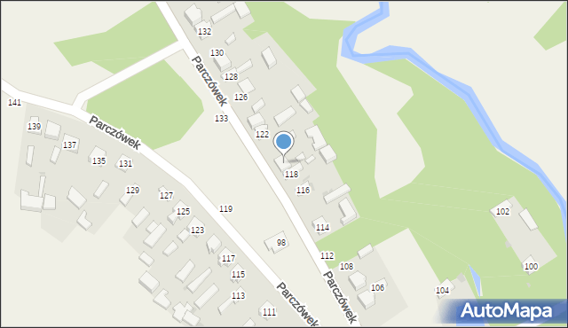 Parczówek, Parczówek, 120, mapa Parczówek