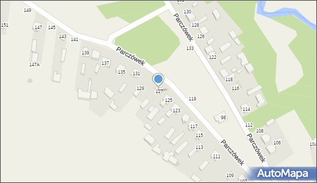 Parczówek, Parczówek, 127, mapa Parczówek