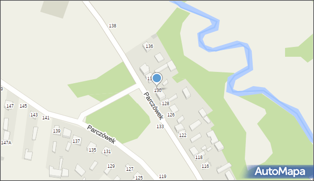 Parczówek, Parczówek, 130, mapa Parczówek
