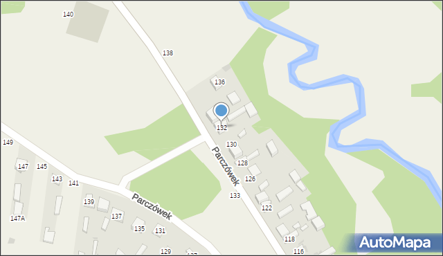 Parczówek, Parczówek, 132, mapa Parczówek
