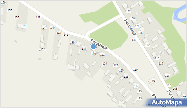 Parczówek, Parczówek, 135, mapa Parczówek