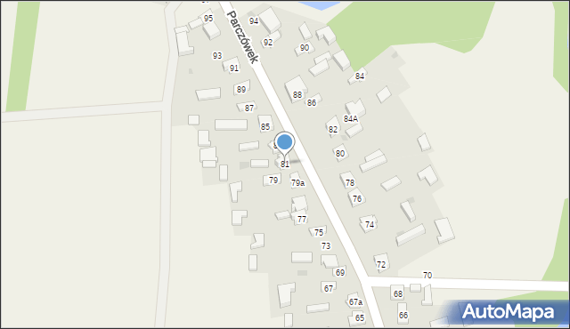 Parczówek, Parczówek, 81, mapa Parczówek