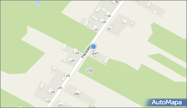 Pardołów, Pardołów, 103, mapa Pardołów