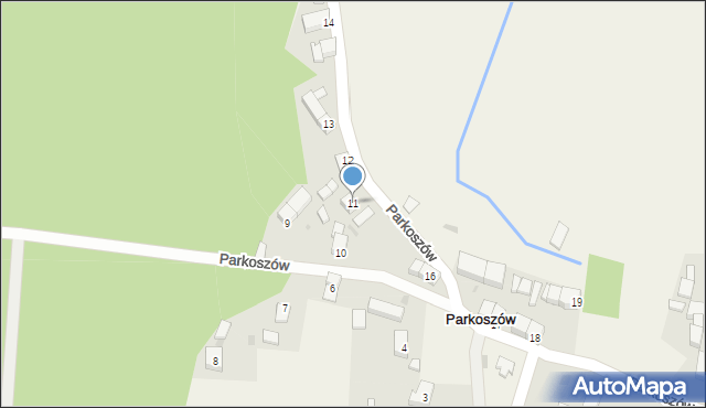 Parkoszów, Parkoszów, 11, mapa Parkoszów