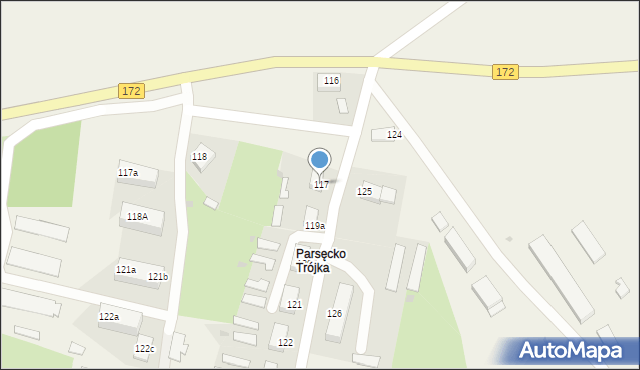 Parsęcko, Parsęcko, 117, mapa Parsęcko