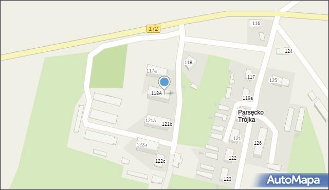 Parsęcko, Parsęcko, 118B, mapa Parsęcko