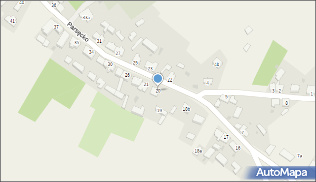 Parsęcko, Parsęcko, 20, mapa Parsęcko