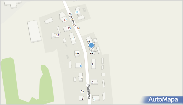 Parsowo, Parsowo, 11, mapa Parsowo