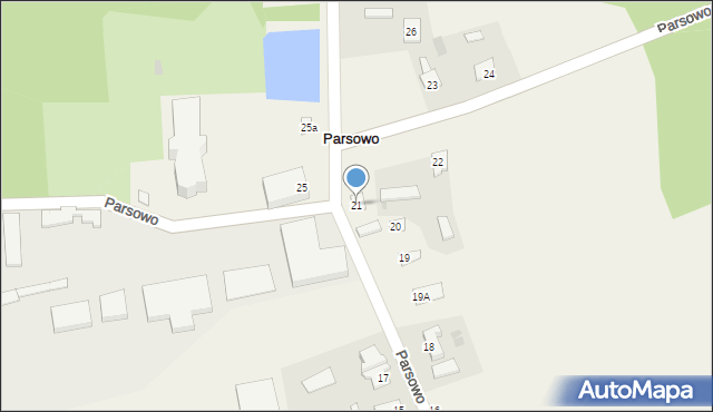 Parsowo, Parsowo, 21, mapa Parsowo