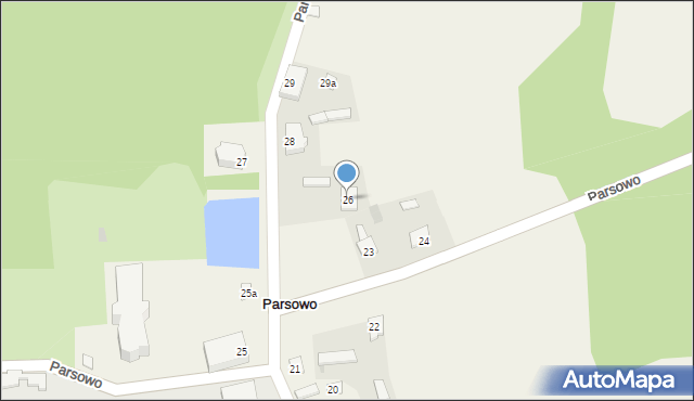 Parsowo, Parsowo, 26, mapa Parsowo