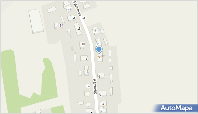 Parsowo, Parsowo, 9, mapa Parsowo