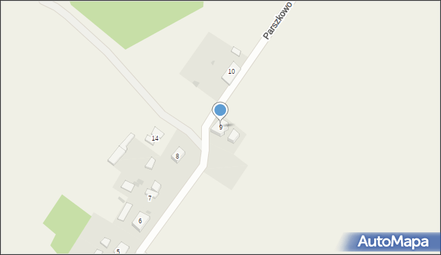 Parszkowo, Parszkowo, 9, mapa Parszkowo