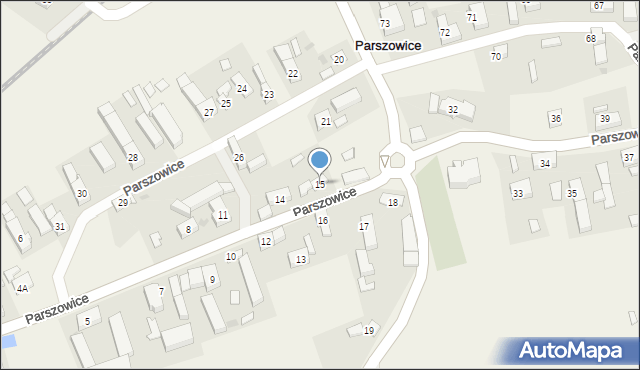 Parszowice, Parszowice, 15, mapa Parszowice