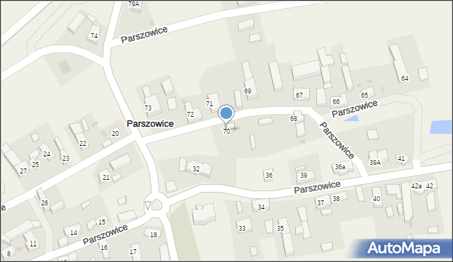 Parszowice, Parszowice, 70, mapa Parszowice