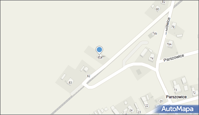 Parszowice, Parszowice, 81a, mapa Parszowice