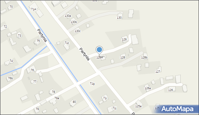 Partynia, Partynia, 128A, mapa Partynia