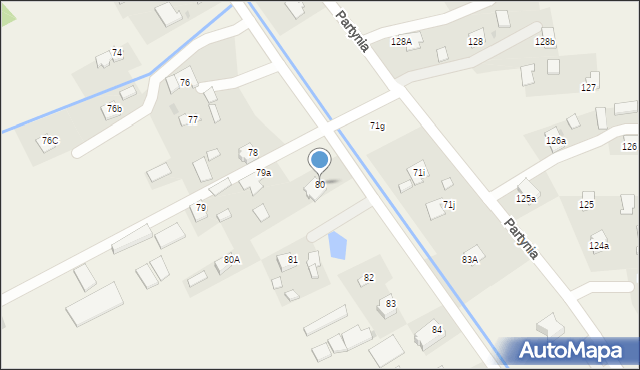Partynia, Partynia, 80, mapa Partynia
