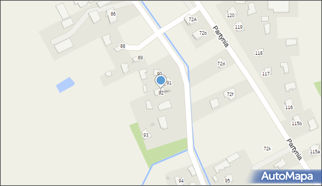 Partynia, Partynia, 92, mapa Partynia