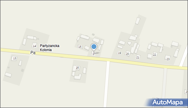 Partyzancka Kolonia, Partyzancka Kolonia, 17, mapa Partyzancka Kolonia