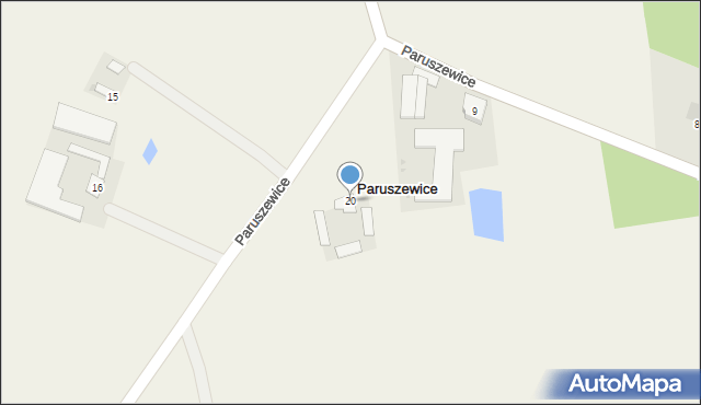 Paruszewice, Paruszewice, 20, mapa Paruszewice