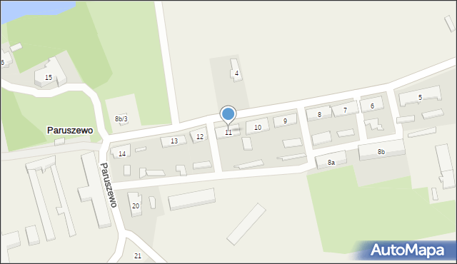 Paruszewo, Paruszewo, 11, mapa Paruszewo