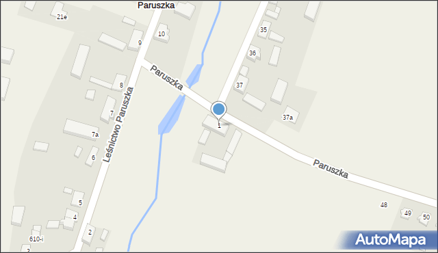 Paruszka, Paruszka, 1, mapa Paruszka