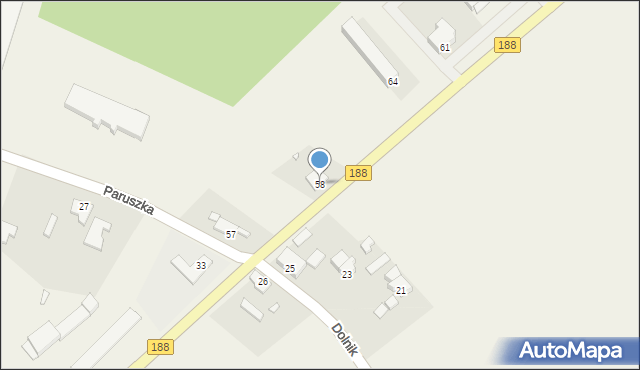 Paruszka, Paruszka, 58, mapa Paruszka