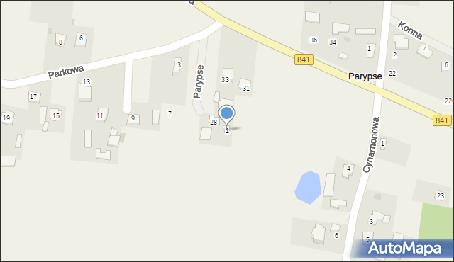 Parypse, Parkowa, 1, mapa Parypse
