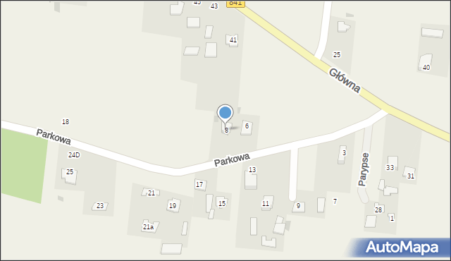 Parypse, Parkowa, 8, mapa Parypse