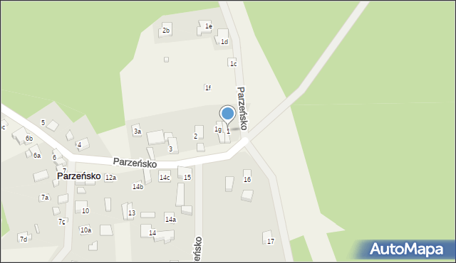 Parzeńsko, Parzeńsko, 1, mapa Parzeńsko