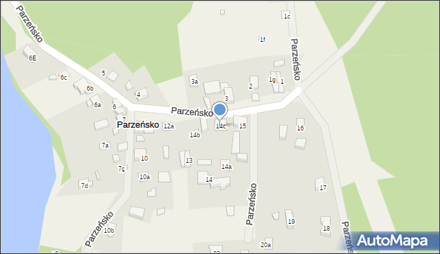 Parzeńsko, Parzeńsko, 14c, mapa Parzeńsko