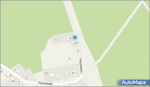 Parzeńsko, Parzeńsko, 1d, mapa Parzeńsko