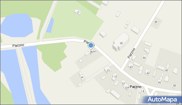 Parzno, Parzno, 15, mapa Parzno