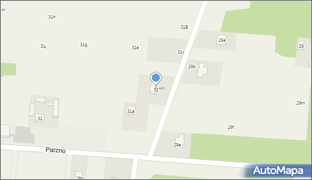 Parzno, Parzno, 31, mapa Parzno