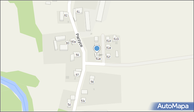 Parzyce, Parzyce, 61c, mapa Parzyce
