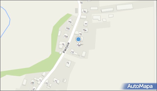 Parzyce, Parzyce, 74a, mapa Parzyce