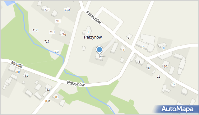 Parzynów, Parzynów, 2, mapa Parzynów