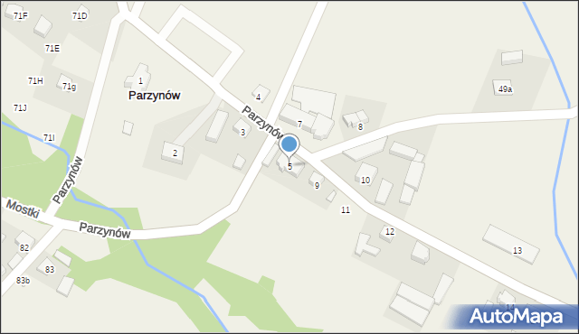 Parzynów, Parzynów, 5, mapa Parzynów