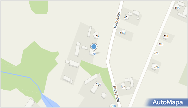 Parzynów, Parzynów, 70, mapa Parzynów