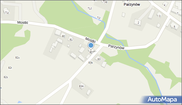 Parzynów, Parzynów, 82, mapa Parzynów