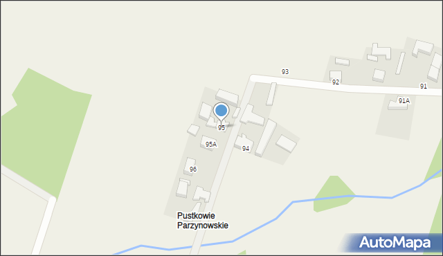 Parzynów, Parzynów, 95, mapa Parzynów