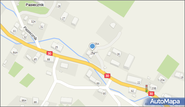 Pasiecznik, Pasiecznik, 25a, mapa Pasiecznik